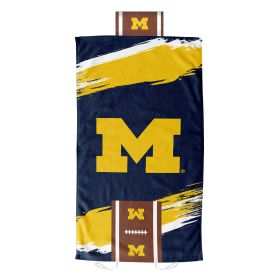 Michigan OFFICIAL NCAA "Cycle" Comfort Towel with Foam Pillow;  32" x 64"