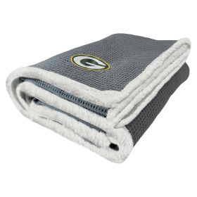 Packers OFFICIAL NFL "Subtle" Waffle Sherpa Throw Blanket;  50" x 60"