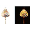12 Inches Beige Peacock Satin Cloth Lantern Chinese Hanging Paper Lanterns Festival Decoration for Outdoor Party Wedding Garden